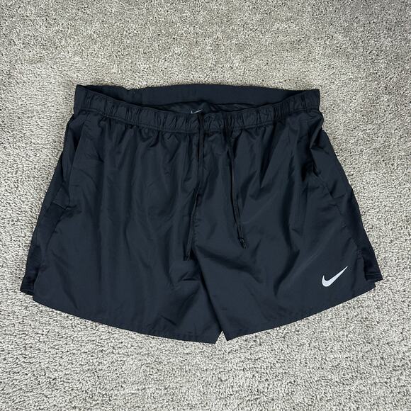 Nike Challenger Shorts Mens 2XL Black Brief Lined 5 in Inseam Drawstring Dri-FIT - Picture 1 of 13